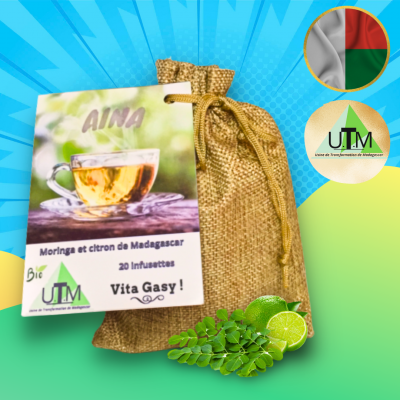 Infusion moringa 120g - citron : AINA - énergie et vitalité