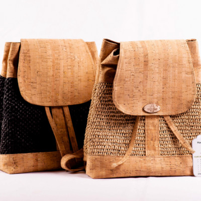 Candy Cork and Raffia Crochet Backpack - MM