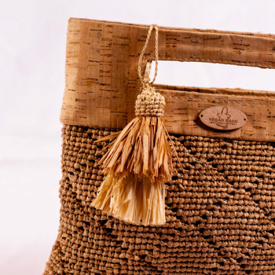 Cindy Handbag -cork and crocheted raphia