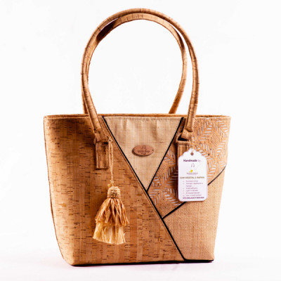 Eva ladyBag - Cork and Raffia Crochet Handbag