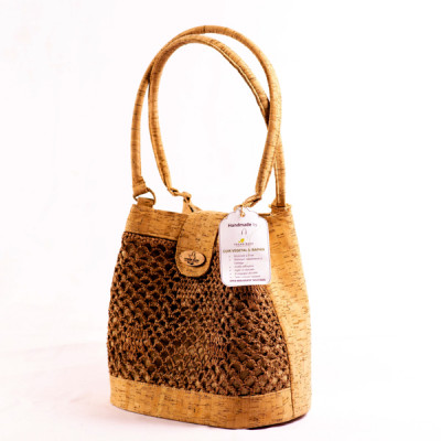 Judith Handbag cork and raffia crochet