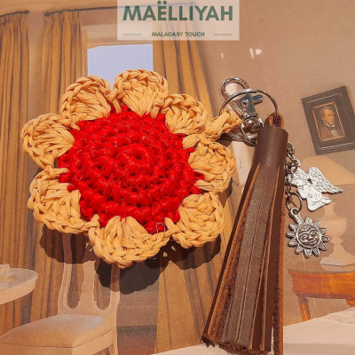 Raffia Bag Jewel & Key Ring "FITIA" by Maëlliyah