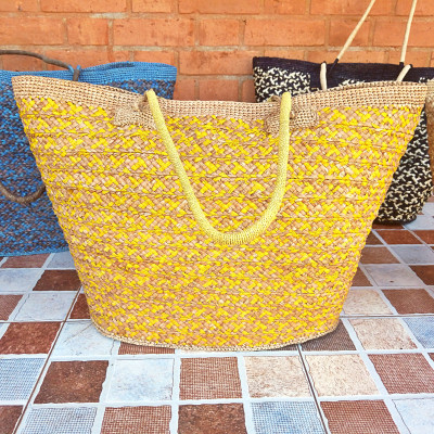 Sac à main en raphia fait-main pour femme Sac V