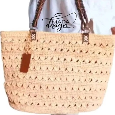 Raffia bag - in handmade crochet