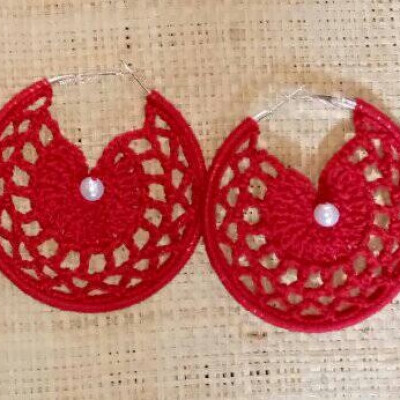 Boucle d’oreille créole en crochet simple