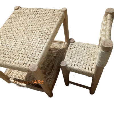 Table et chaise enfant en sisal