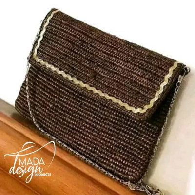 Pochette raphia en crochet fait main