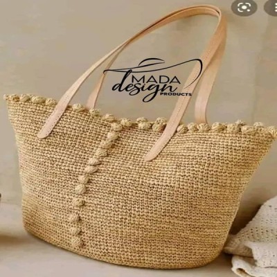 Raffia bag - in handmade crochet