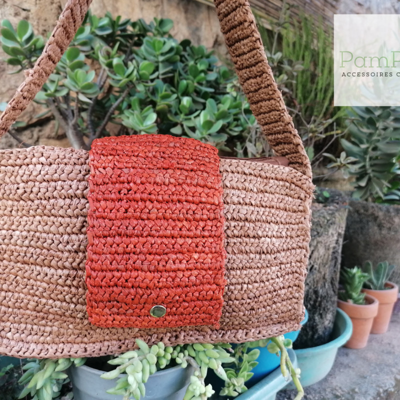 Shoulder bag raffia