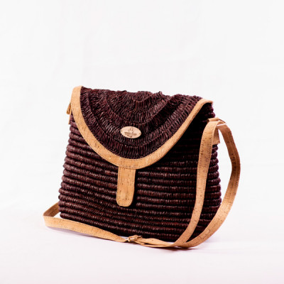 Meva - Sac à Main Bandoulière en Crochet de Raphia et Liège