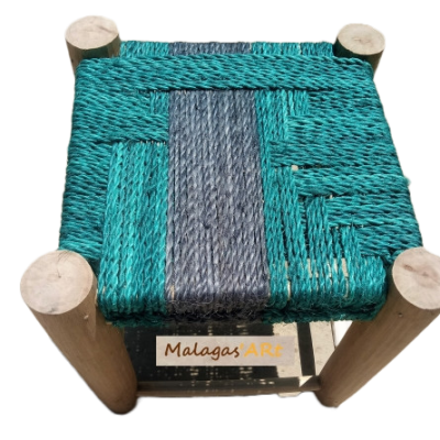 Tabouret en sisal tissé