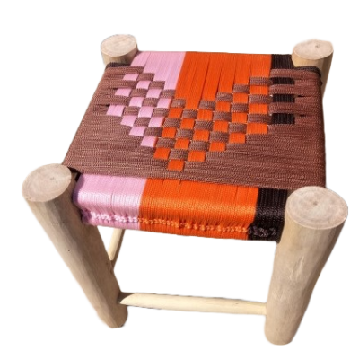 Woven stool in cotton or polyethylene